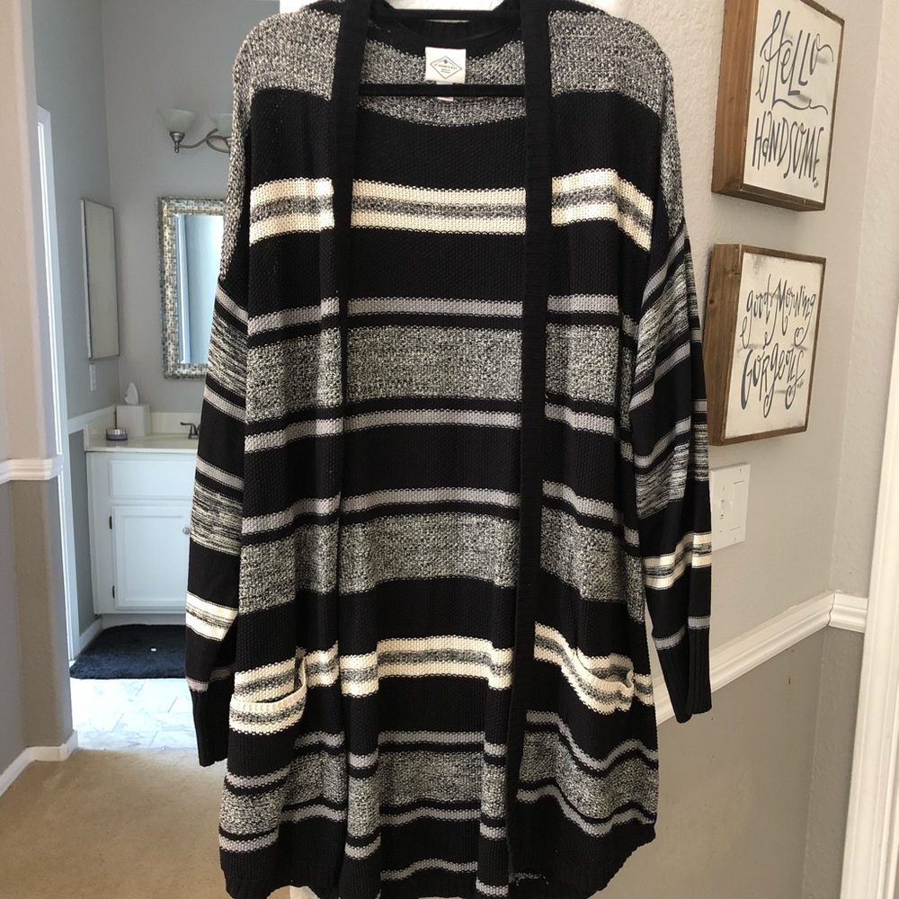 Long striped cardigan